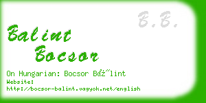 balint bocsor business card